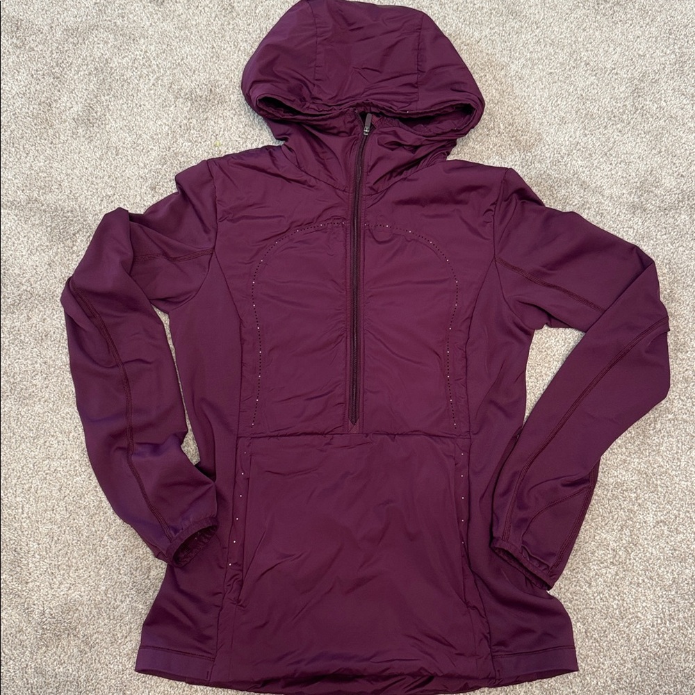 Plum Jacket with quarter Zipper insulated